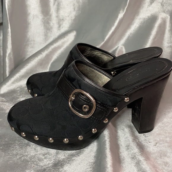 Coach Willow Signature Clogs black size 10 B - Picture 2 of 7